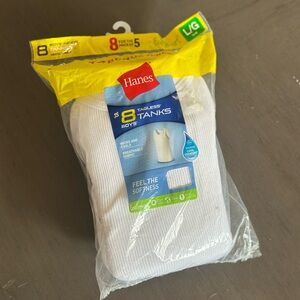 Hanes Boys' White Tagless Tanks
